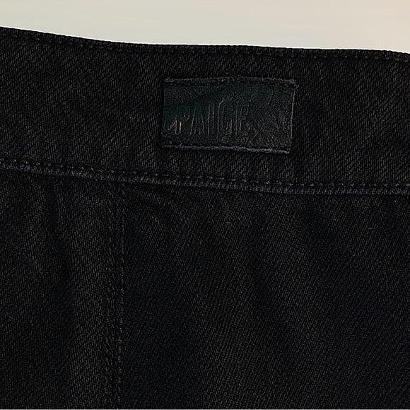 Paige Scalloped Button Front Francesca Denim Mini Skirt Size 30 in Black‎ - Picture 5 of 7
